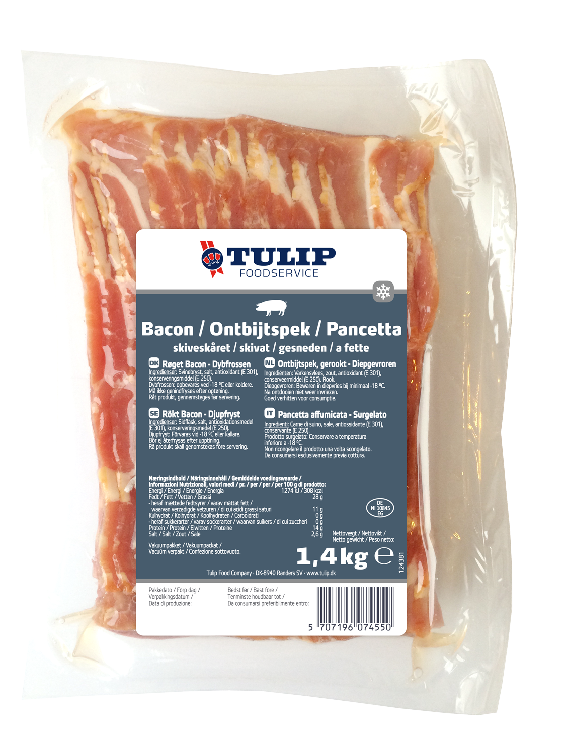 Slanina - Bacon Tulip 1,4kg plátky